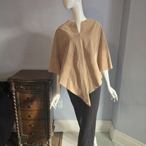 Bernardo Suede Poncho – Light Tan – One Size